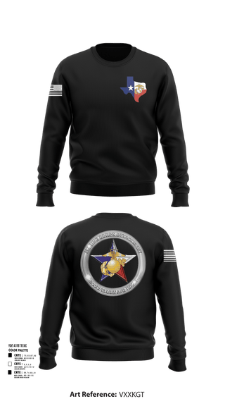 Crew Neck Sweatshirt, Goodfellow AFB MCD, Marines, Teamtime, Team time, sublimation, custom sports apparel, team uniforms, spirit wear, spiritwear, sports uniforms, custom shirts, team store, custom team store, fundraiser sports, apparel fundraiser