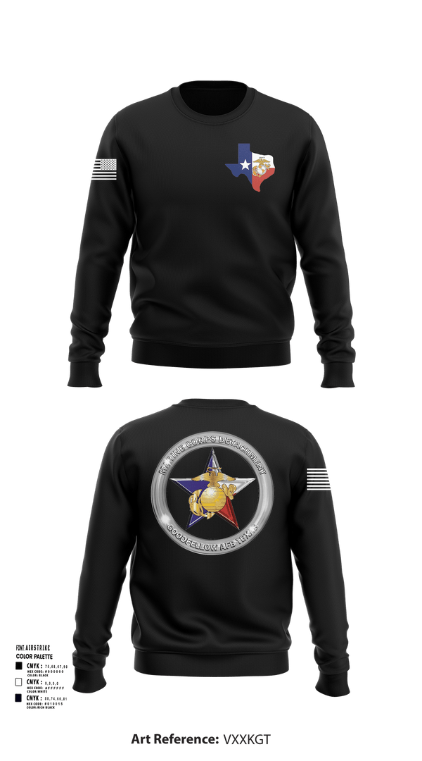 Crew Neck Sweatshirt, Goodfellow AFB MCD, Marines, Teamtime, Team time, sublimation, custom sports apparel, team uniforms, spirit wear, spiritwear, sports uniforms, custom shirts, team store, custom team store, fundraiser sports, apparel fundraiser