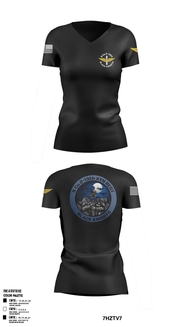 Women's Short Sleeve Vneck Shirt, Bravo Company, 2-13th AVN REGT, Army, Teamtime, Team time, sublimation, custom sports apparel, team uniforms, spirit wear, spiritwear, sports uniforms, custom shirts, team store, custom team store, fundraiser sports, apparel fundraiser