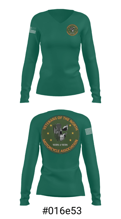 Veterans of the North 96790604 Women's Long Sleeve V-neck Shirt - 20