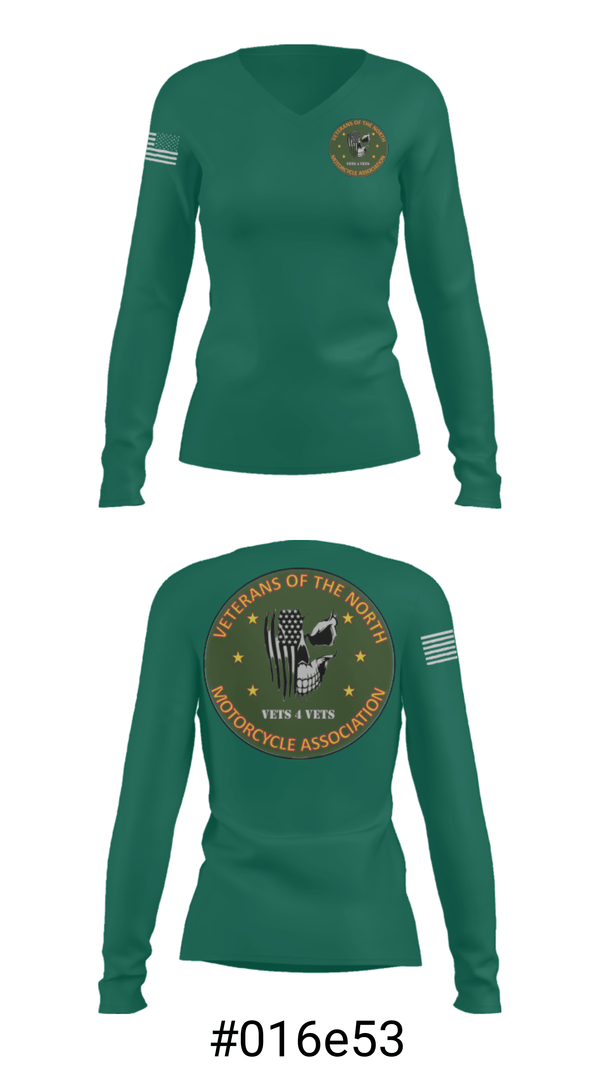 Women's Long Sleeve Vneck Shirt, Veterans of the North, , Teamtime, Team time, sublimation, custom sports apparel, team uniforms, spirit wear, spiritwear, sports uniforms, custom shirts, team store, custom team store, fundraiser sports, apparel fundraiser