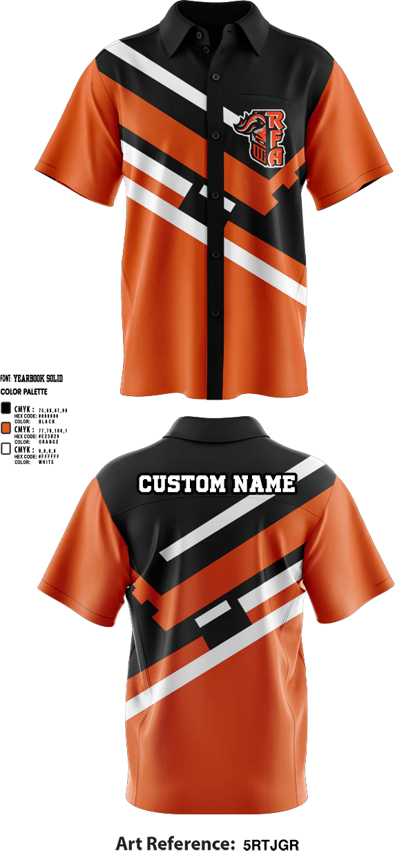Short Sleeve Bowling Jersey, RFA, Bowling, Teamtime, Team time, sublimation, custom sports apparel, team uniforms, spirit wear, spiritwear, sports uniforms, custom shirts, team store, custom team store, fundraiser sports, apparel fundraiser