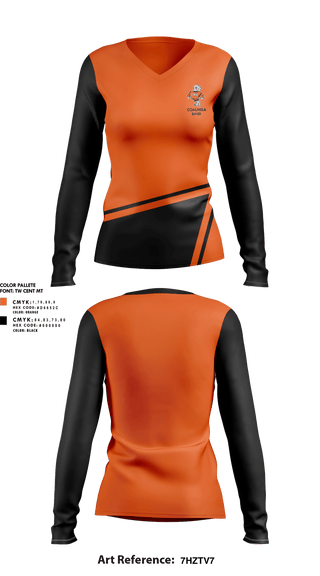 Womens Long Sleeve Vneck Shirt, Coalinga High School Band, Spirit Store, Teamtime, Team time, sublimation, custom sports apparel, team uniforms, spirit wear, spiritwear, sports uniforms, custom shirts, team store, custom team store, fundraiser sports, apparel fundraiser