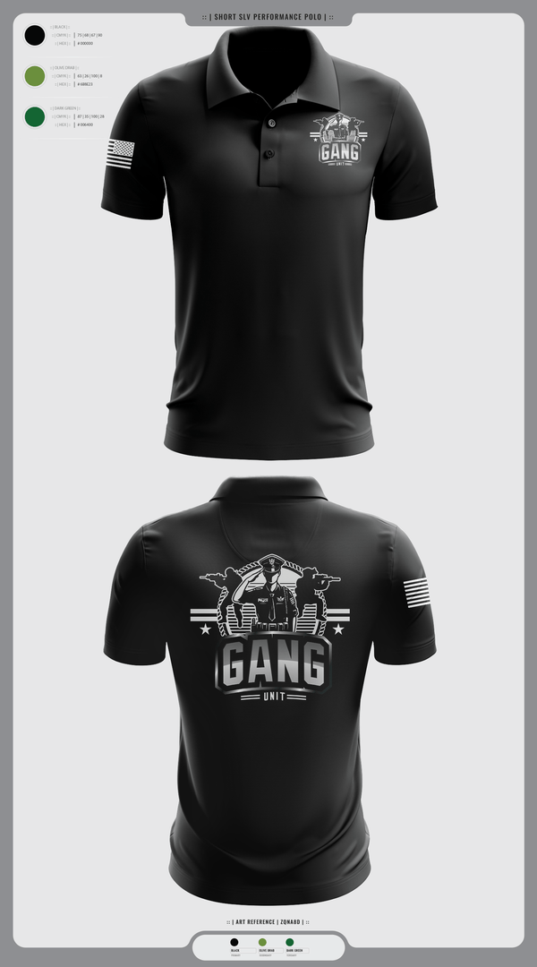 Short Sleeve Performance Polo, Gang Unit, Police, Teamtime, Team time, sublimation, custom sports apparel, team uniforms, spirit wear, spiritwear, sports uniforms, custom shirts, team store, custom team store, fundraiser sports, apparel fundraiser