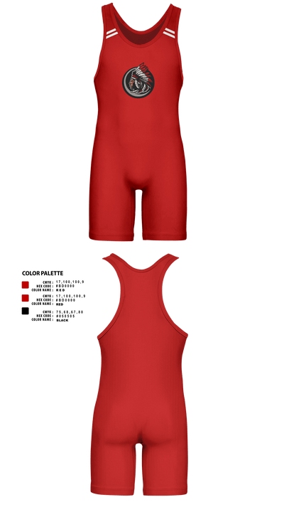 White Shield High School Wrestling 94078383 Wrestling Singlet - 1