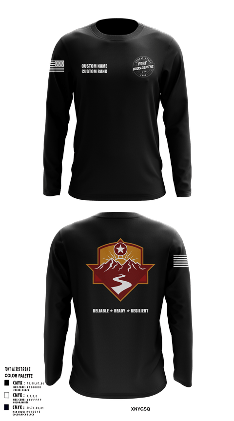 Long Sleeve Performance Shirt, Fort Bliss DENTAC, Army, Teamtime, Team time, sublimation, custom sports apparel, team uniforms, spirit wear, spiritwear, sports uniforms, custom shirts, team store, custom team store, fundraiser sports, apparel fundraiser