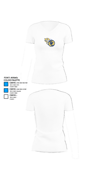 Womens Short Sleeve Vneck Shirt, St Charles Catholic High School Football, Football, Teamtime, Team time, sublimation, custom sports apparel, team uniforms, spirit wear, spiritwear, sports uniforms, custom shirts, team store, custom team store, fundraiser sports, apparel fundraiser