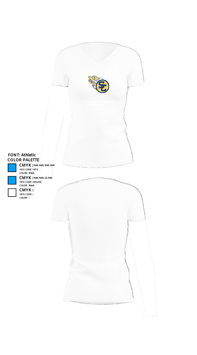 St Charles Catholic High School Football 90732399 Women's Short Sleeve V-neck Shirt - 18