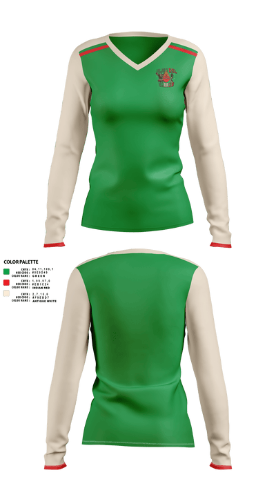 Alma del barrio 70501478 Women's Long Sleeve V-neck Shirt - 1