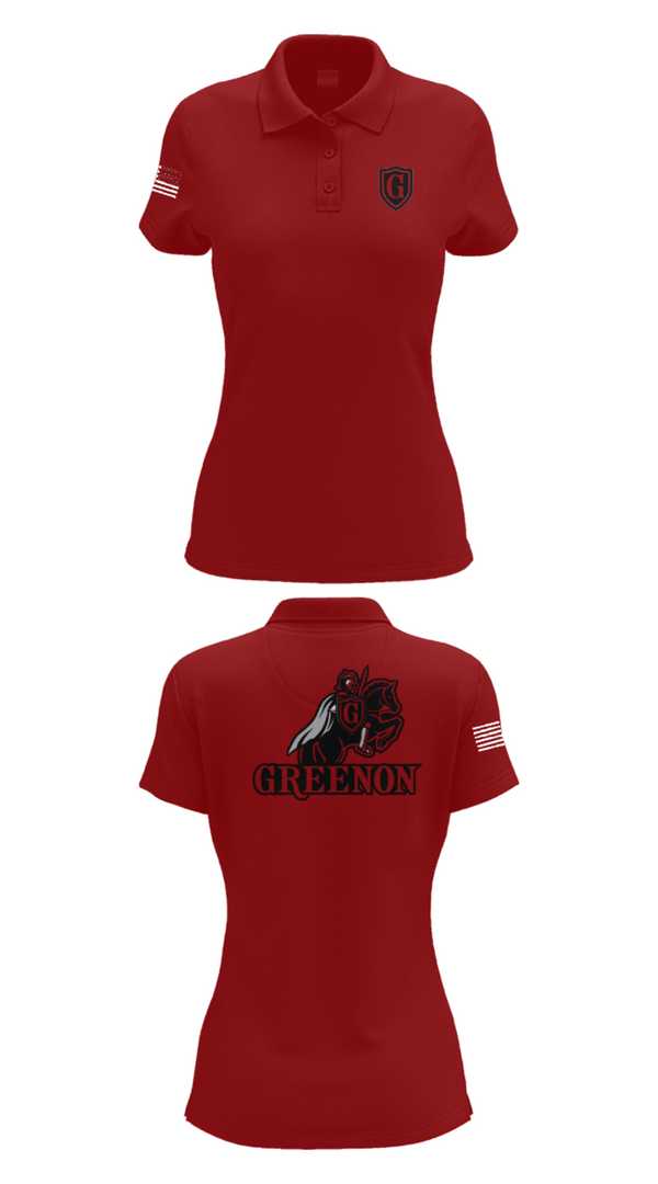 Womens Short Sleeve Performance Polo, Greenon Knights, Women's Volleyball, Teamtime, Team time, sublimation, custom sports apparel, team uniforms, spirit wear, spiritwear, sports uniforms, custom shirts, team store, custom team store, fundraiser sports, apparel fundraiser
