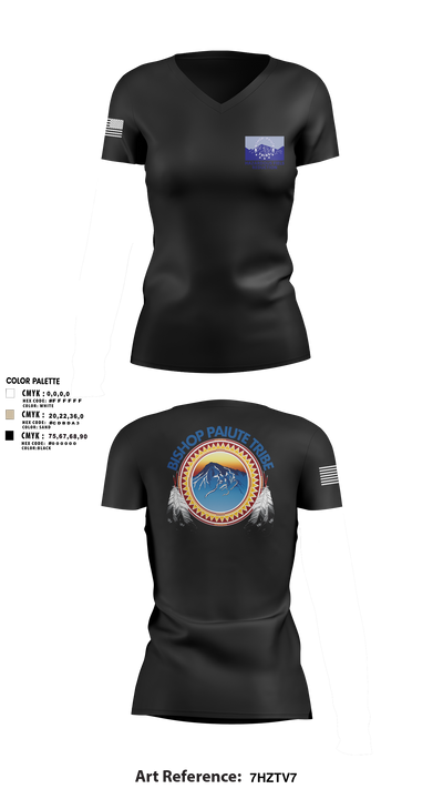 Bishop Paiute EMO/ Hazardous Fiels Reduction 49408789 Women's Short Sleeve V-neck Shirt - 3