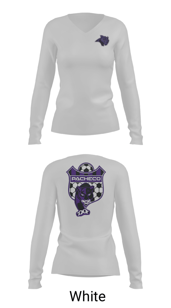 Womens Long Sleeve Vneck Shirt, Pacheco High School Soccer, Men's Soccer, Teamtime, Team time, sublimation, custom sports apparel, team uniforms, spirit wear, spiritwear, sports uniforms, custom shirts, team store, custom team store, fundraiser sports, apparel fundraiser