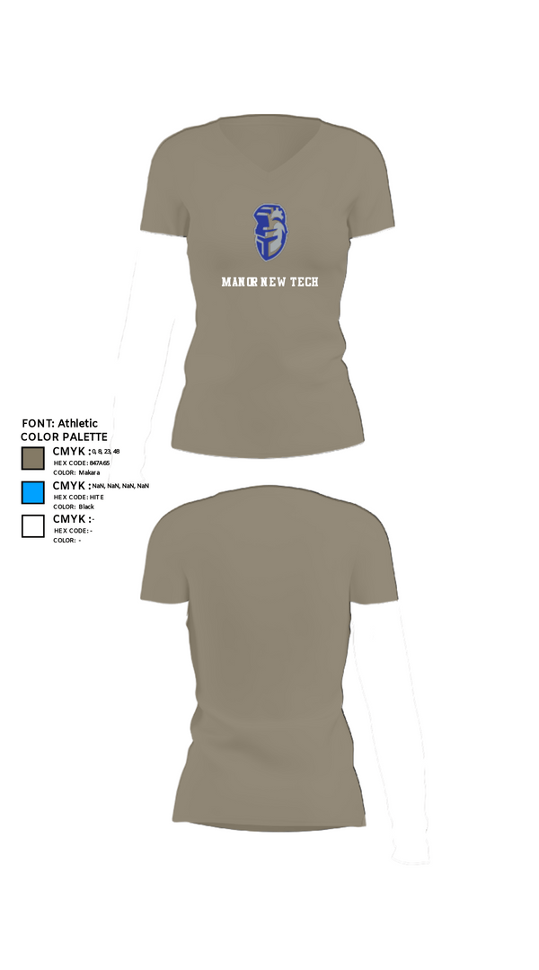 Womens Short Sleeve Vneck Shirt, Manor New Tech, Women's Basketball, Teamtime, Team time, sublimation, custom sports apparel, team uniforms, spirit wear, spiritwear, sports uniforms, custom shirts, team store, custom team store, fundraiser sports, apparel fundraiser