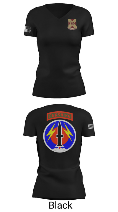 4/9 Field Artillery 56 Command (Pershing) 34975025 Women's Short Sleeve V-neck Shirt - 27