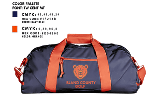 Duffle Bag, Bland County High School Golf, Golf, Teamtime, Team time, sublimation, custom sports apparel, team uniforms, spirit wear, spiritwear, sports uniforms, custom shirts, team store, custom team store, fundraiser sports, apparel fundraiser
