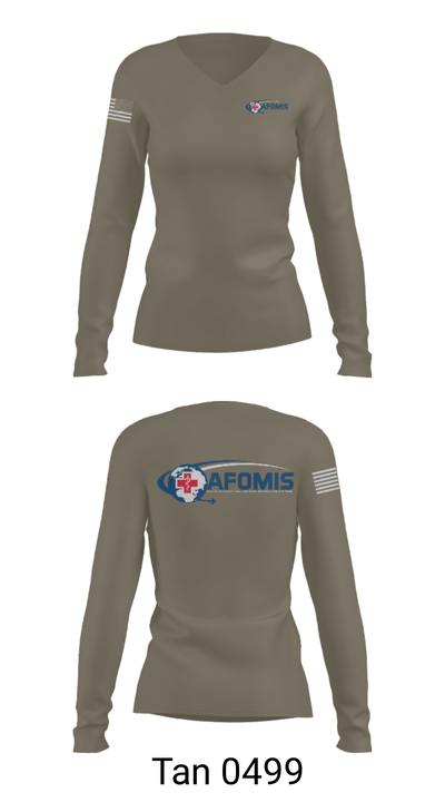 AFOMIS 39561369 Women's Long Sleeve V-neck Shirt - 77