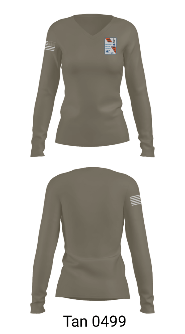 Womens Long Sleeve Vneck Shirt, RWJ JCMC, Fire Department, Teamtime, Team time, sublimation, custom sports apparel, team uniforms, spirit wear, spiritwear, sports uniforms, custom shirts, team store, custom team store, fundraiser sports, apparel fundraiser