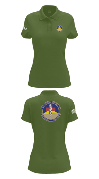 Women's Short Sleeve Performance Polo, 18 MDSS, Air Force, Teamtime, Team time, sublimation, custom sports apparel, team uniforms, spirit wear, spiritwear, sports uniforms, custom shirts, team store, custom team store, fundraiser sports, apparel fundraiser