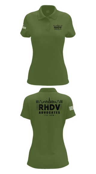 Womens Short Sleeve Performance Polo, 711 HPW/RHDV, Army, Teamtime, Team time, sublimation, custom sports apparel, team uniforms, spirit wear, spiritwear, sports uniforms, custom shirts, team store, custom team store, fundraiser sports, apparel fundraiser