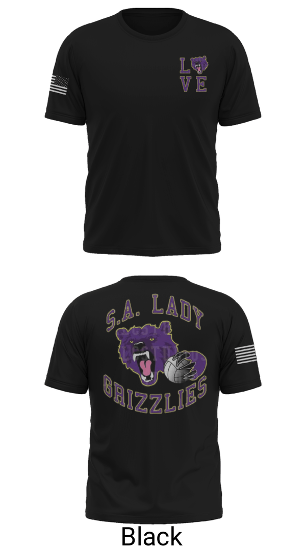Short Sleeve Performance Shirt, SA LADY GRIZZLES, Women's Volleyball, Teamtime, Team time, sublimation, custom sports apparel, team uniforms, spirit wear, spiritwear, sports uniforms, custom shirts, team store, custom team store, fundraiser sports, apparel fundraiser