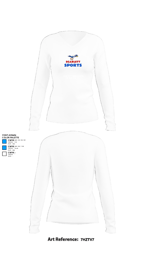Womens Long Sleeve Vneck Shirt, Scarlett Middle School Cross Country, Cross Country, Teamtime, Team time, sublimation, custom sports apparel, team uniforms, spirit wear, spiritwear, sports uniforms, custom shirts, team store, custom team store, fundraiser sports, apparel fundraiser
