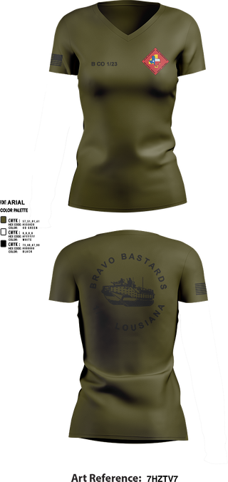 Womens Short Sleeve Vneck Shirt, Bravo 1/23 63480397, Marines, Teamtime, Team time, sublimation, custom sports apparel, team uniforms, spirit wear, spiritwear, sports uniforms, custom shirts, team store, custom team store, fundraiser sports, apparel fundraiser