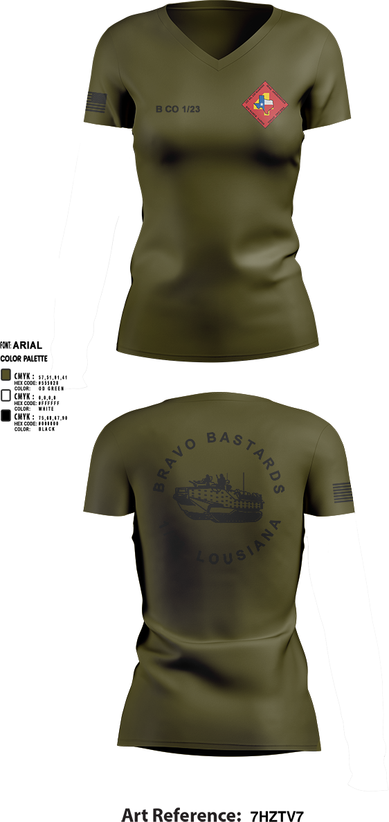 Womens Short Sleeve Vneck Shirt, Bravo 1/23 63480397, Marines, Teamtime, Team time, sublimation, custom sports apparel, team uniforms, spirit wear, spiritwear, sports uniforms, custom shirts, team store, custom team store, fundraiser sports, apparel fundraiser