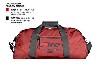 Duffle Bag, Southeastern University Golf, Golf, Teamtime, Team time, sublimation, custom sports apparel, team uniforms, spirit wear, spiritwear, sports uniforms, custom shirts, team store, custom team store, fundraiser sports, apparel fundraiser