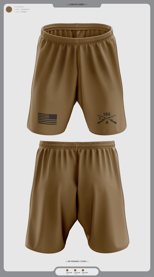 Athletic Shorts With Pockets, ACO 1-185INF, Army, Teamtime, Team time, sublimation, custom sports apparel, team uniforms, spirit wear, spiritwear, sports uniforms, custom shirts, team store, custom team store, fundraiser sports, apparel fundraiser