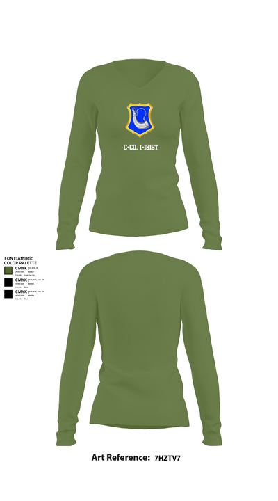 C-Co. 1-181st 51621268 Women's Long Sleeve V-neck Shirt - 40