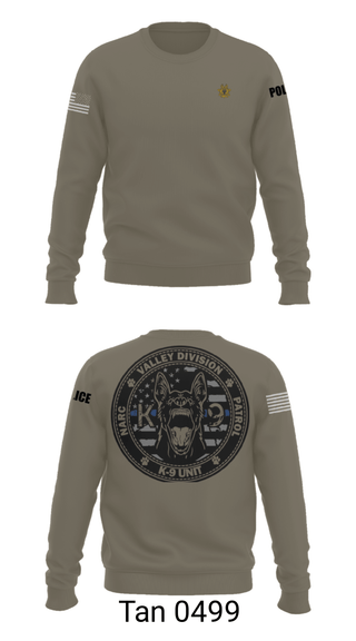 Crew Neck Sweatshirt, VALLEY K9, , Teamtime, Team time, sublimation, custom sports apparel, team uniforms, spirit wear, spiritwear, sports uniforms, custom shirts, team store, custom team store, fundraiser sports, apparel fundraiser