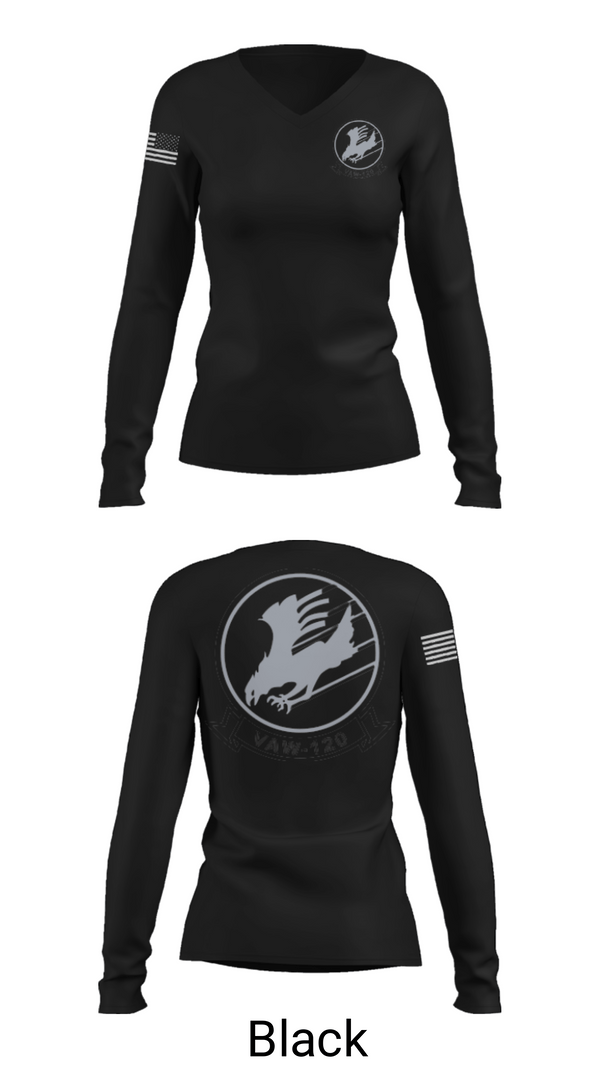 Women's Long Sleeve Vneck Shirt, VAW 120, Navy, Teamtime, Team time, sublimation, custom sports apparel, team uniforms, spirit wear, spiritwear, sports uniforms, custom shirts, team store, custom team store, fundraiser sports, apparel fundraiser