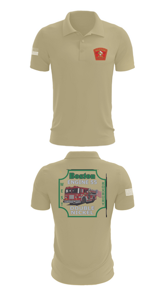 Short Sleeve Performance Polo, Boston Fire Department Engine 55, , Teamtime, Team time, sublimation, custom sports apparel, team uniforms, spirit wear, spiritwear, sports uniforms, custom shirts, team store, custom team store, fundraiser sports, apparel fundraiser