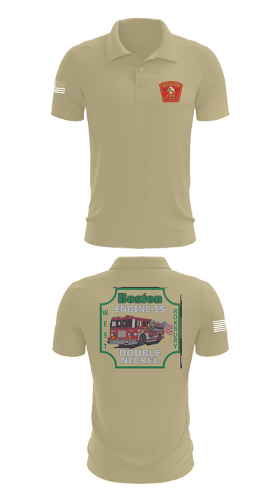 Boston Fire Department Engine 55 92329378 Short Sleeve Performance Polo - 87