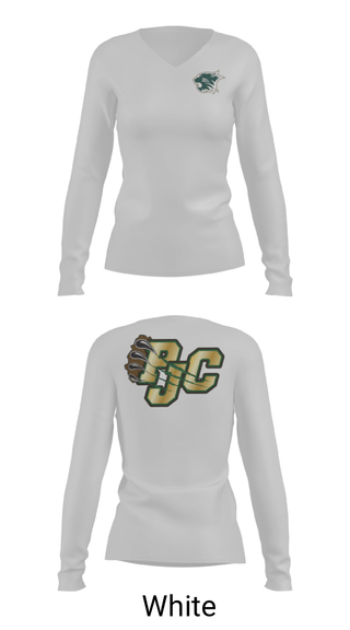 Women's Long Sleeve Vneck Shirt, Plainfield Junior Cats Football/Cheer, Football, Teamtime, Team time, sublimation, custom sports apparel, team uniforms, spirit wear, spiritwear, sports uniforms, custom shirts, team store, custom team store, fundraiser sports, apparel fundraiser