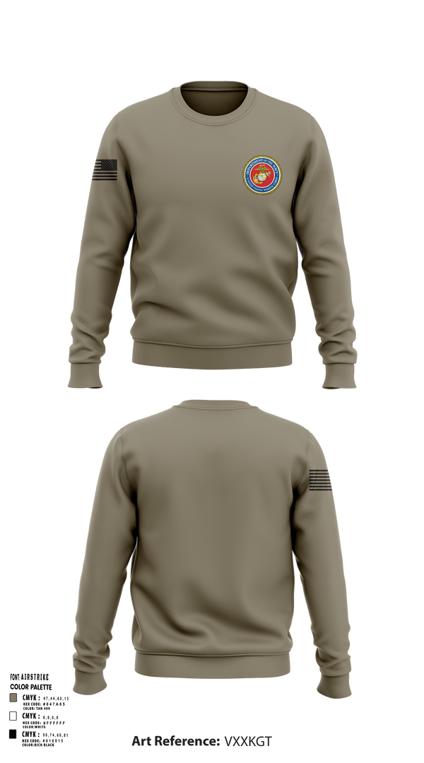 Crew Neck Sweatshirt, 189/34th unit, Marines, Teamtime, Team time, sublimation, custom sports apparel, team uniforms, spirit wear, spiritwear, sports uniforms, custom shirts, team store, custom team store, fundraiser sports, apparel fundraiser