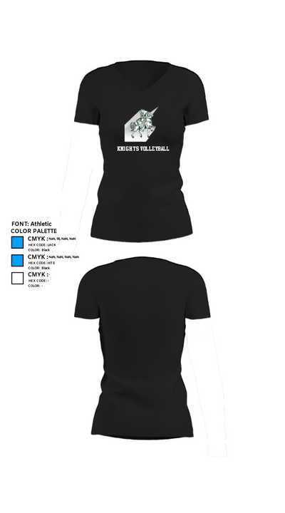 Knights Volleyball 29864361 Women's Short Sleeve V-neck Shirt - 37