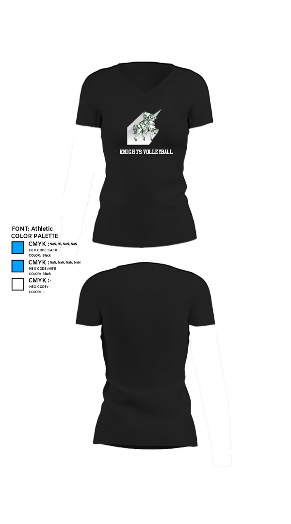 Womens Short Sleeve Vneck Shirt, Knights Volleyball, Men's Volleyball, Teamtime, Team time, sublimation, custom sports apparel, team uniforms, spirit wear, spiritwear, sports uniforms, custom shirts, team store, custom team store, fundraiser sports, apparel fundraiser