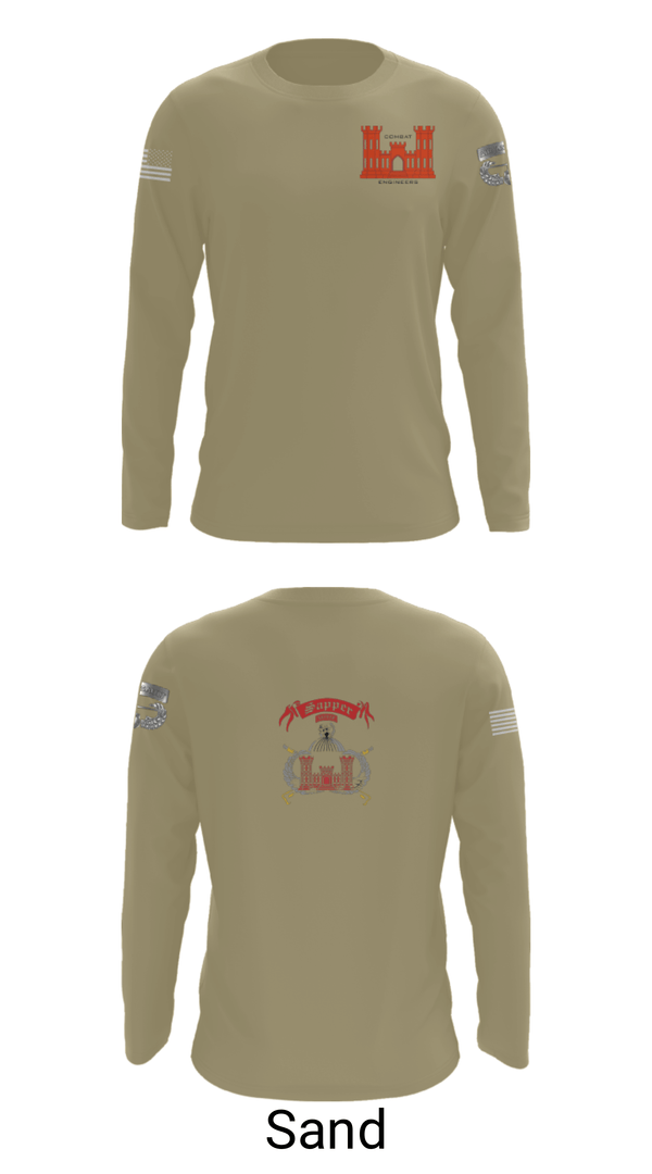Long Sleeve Performance Shirt, 1138th SAPPER Company, Army, Teamtime, Team time, sublimation, custom sports apparel, team uniforms, spirit wear, spiritwear, sports uniforms, custom shirts, team store, custom team store, fundraiser sports, apparel fundraiser