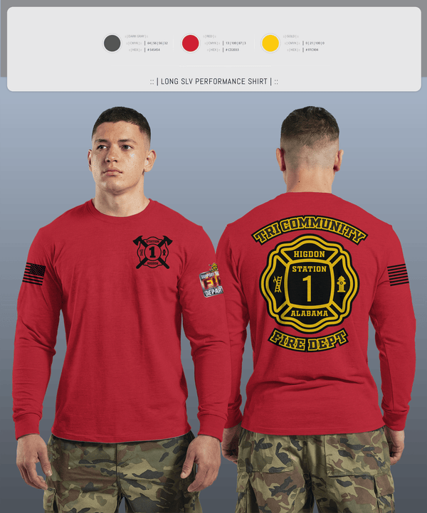 Long Sleeve Performance Shirt, Tri-Community fire, Fire Department, Teamtime, Team time, sublimation, custom sports apparel, team uniforms, spirit wear, spiritwear, sports uniforms, custom shirts, team store, custom team store, fundraiser sports, apparel fundraiser