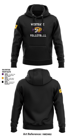 Hoodie, Westgate High School Volleyball, Women's Volleyball, Teamtime, Team time, sublimation, custom sports apparel, team uniforms, spirit wear, spiritwear, sports uniforms, custom shirts, team store, custom team store, fundraiser sports, apparel fundraiser