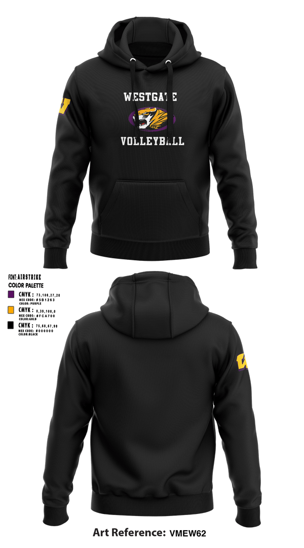 Hoodie, Westgate High School Volleyball, Women's Volleyball, Teamtime, Team time, sublimation, custom sports apparel, team uniforms, spirit wear, spiritwear, sports uniforms, custom shirts, team store, custom team store, fundraiser sports, apparel fundraiser
