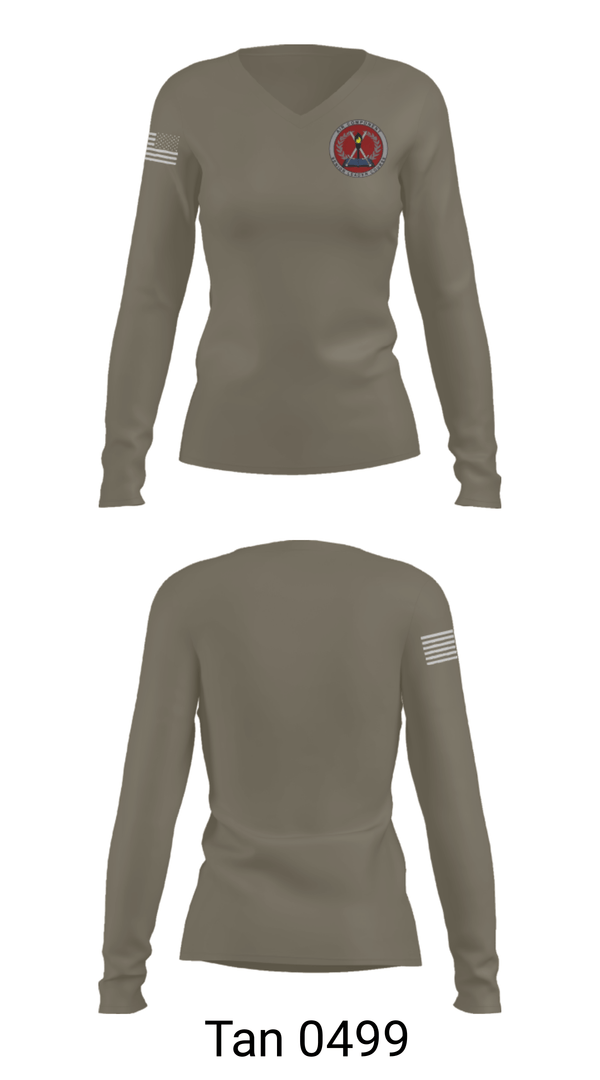 Women's Long Sleeve Vneck Shirt, 705 TRS, Air Force, Teamtime, Team time, sublimation, custom sports apparel, team uniforms, spirit wear, spiritwear, sports uniforms, custom shirts, team store, custom team store, fundraiser sports, apparel fundraiser