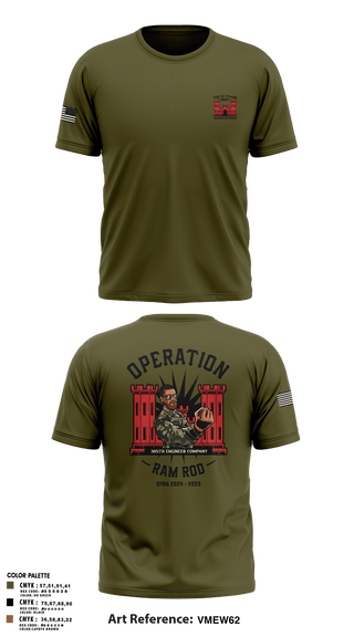 Short Sleeve Performance Shirt, 305th En Co, Army, Teamtime, Team time, sublimation, custom sports apparel, team uniforms, spirit wear, spiritwear, sports uniforms, custom shirts, team store, custom team store, fundraiser sports, apparel fundraiser
