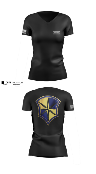 Womens Short Sleeve Vneck Shirt, Capabilities Protection Detachment, , Teamtime, Team time, sublimation, custom sports apparel, team uniforms, spirit wear, spiritwear, sports uniforms, custom shirts, team store, custom team store, fundraiser sports, apparel fundraiser