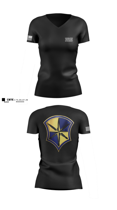Capabilities Protection Detachment 8892407 Women's Short Sleeve V-neck Shirt - 1
