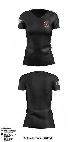 Womens Short Sleeve Vneck Shirt, C BTRY, 5-4 ADAR, Army, Teamtime, Team time, sublimation, custom sports apparel, team uniforms, spirit wear, spiritwear, sports uniforms, custom shirts, team store, custom team store, fundraiser sports, apparel fundraiser