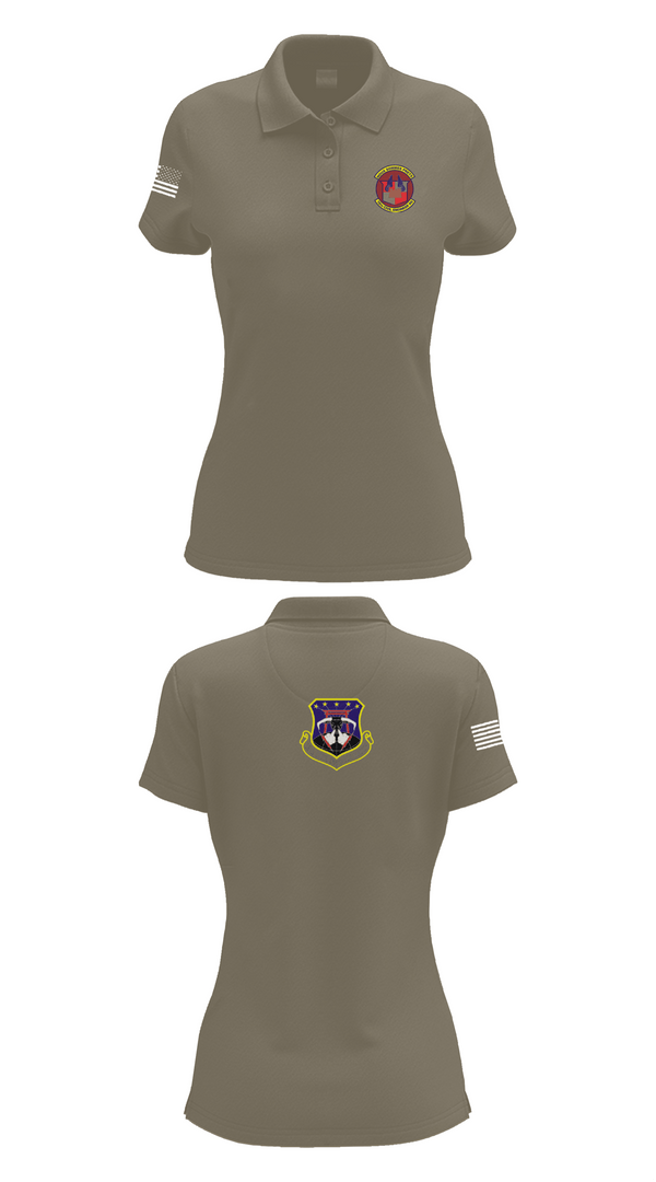Womens Short Sleeve Performance Polo, 18th Civil Engineer Sq, Air Force, Teamtime, Team time, sublimation, custom sports apparel, team uniforms, spirit wear, spiritwear, sports uniforms, custom shirts, team store, custom team store, fundraiser sports, apparel fundraiser