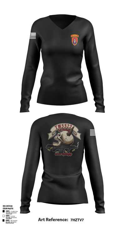 TM 2, B TRP, 3rd SQDN, 3 SFAB 94880157 Women's Long Sleeve V-neck Shirt -1 1