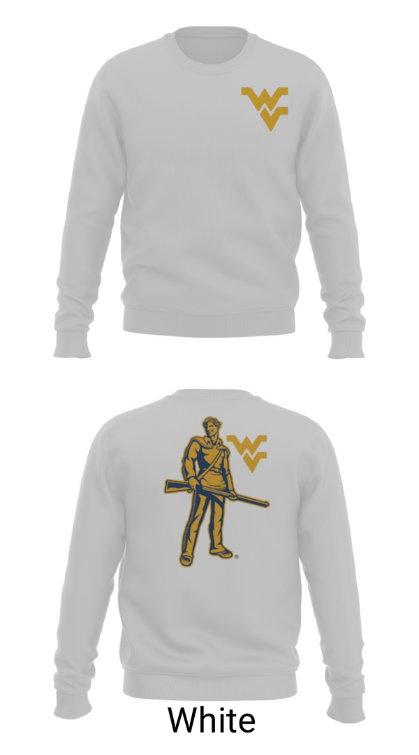 Crew Neck Sweatshirt, West Virginia University Track, Track & Field, Teamtime, Team time, sublimation, custom sports apparel, team uniforms, spirit wear, spiritwear, sports uniforms, custom shirts, team store, custom team store, fundraiser sports, apparel fundraiser